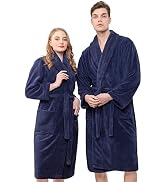 American Soft Linen, Warm Fleece Robe, Mens Womens Robe, Unisex Plush Bathrobes