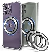 4Pcs Adapter Ring for Magsafe, Magnet Adapter, Magsafe Sticker with 3M Adhesive, Black Metal Loop...