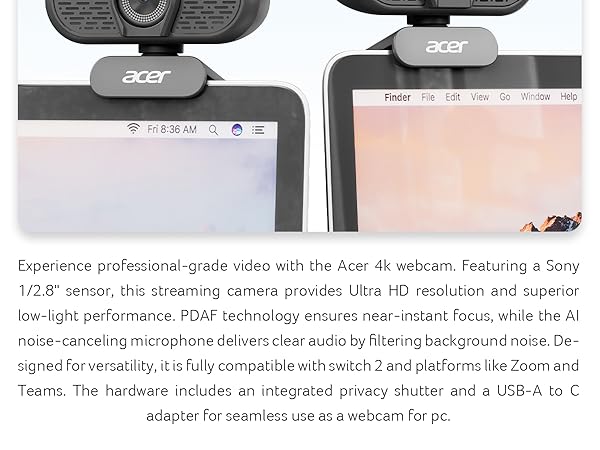 4k webcam for pc compatible with switch 2