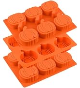 HUAKENER 3 Pack Pumpkin Cake Molds, Silicone Pumpkin Molds for Making Halloween Thanksgiving Fall...