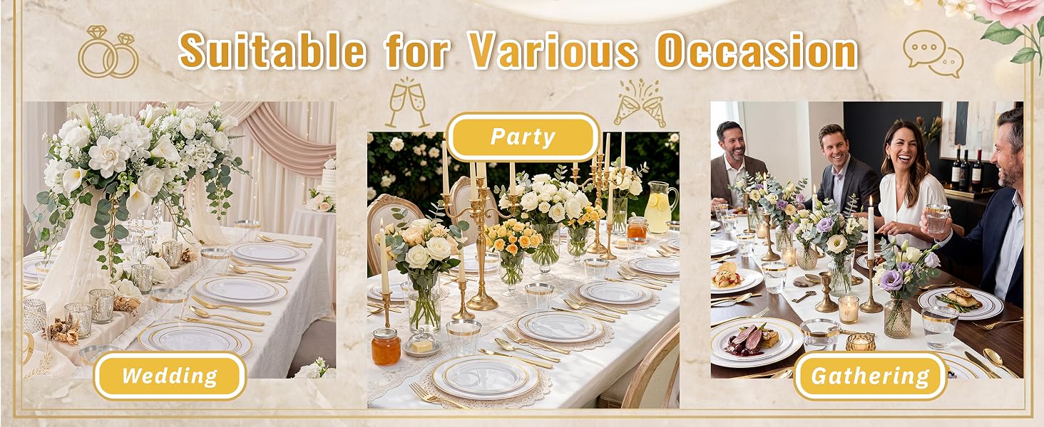 Gold Disposable Dinnerware Set