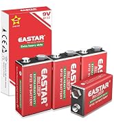 EASTAR BTS 9V Batteries (4 Pack) - Carbon Zinc 9 Volt Batteries for Smoke Detector, 9V 6F22 Extra...