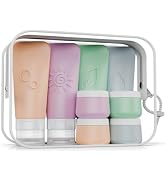 KLKE 20-Piece Silicone Travel Bottles Set – TSA Approved Leakproof Toiletry Kit with Flat Easy-Sq...