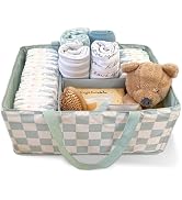 Tiny Twinkle Diaper Caddy Organizer | Foldable Baby Storage Basket with Removable Divider | Water...
