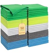 PioFiber Microfiber Cleaning Cloths – 50 Pack, 15"x15" Ultra Soft, Lint-Free, Quick-Dry Towels fo...