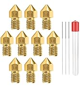 1.0MM MK8 Ender 3 Nozzles 10 pcs 3D Printer Brass Nozzles Extruder for Makerbot Creality CR-10 wi...