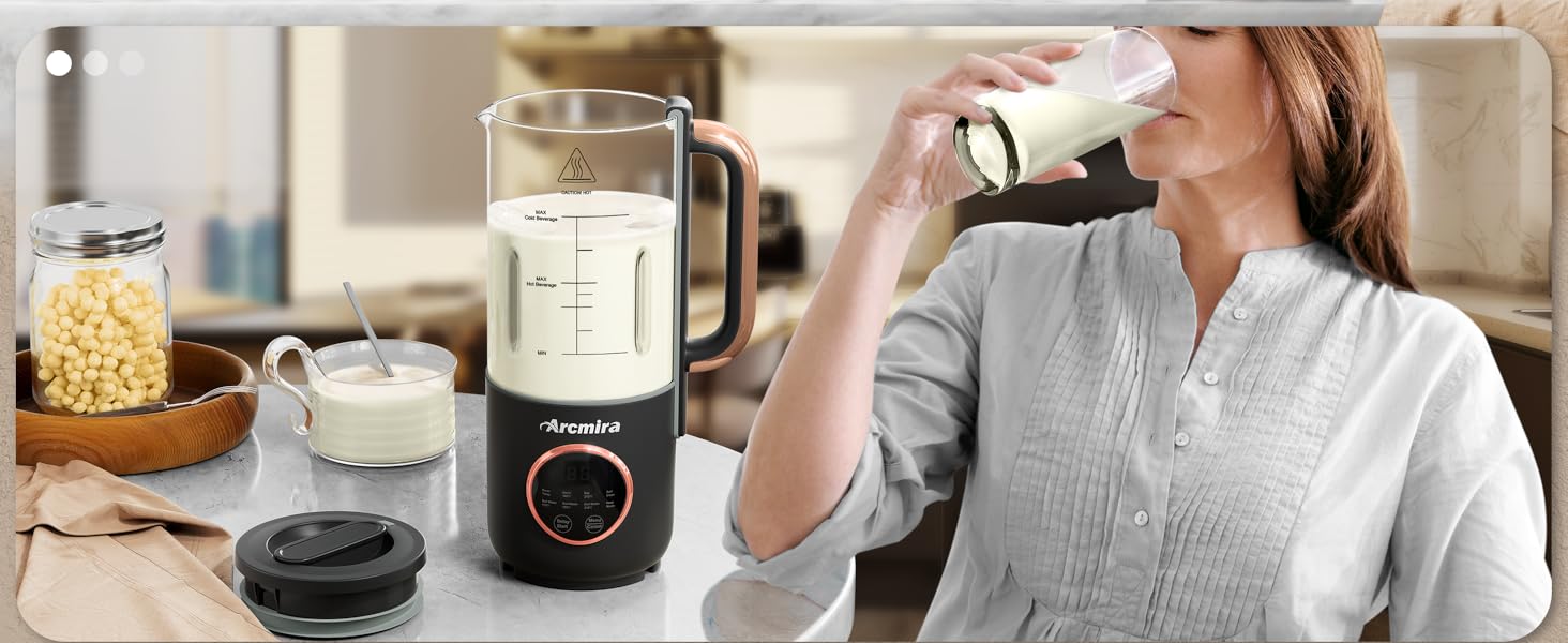 Automatic Nut Milk Maker Almond Milk Maker with Delay Start/Keep Warm/Boil Water