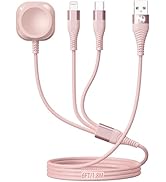 Apple Watch Charger Multi Charging Cable 6FT, Nylon Braided USB AM Port to Lightning Type C USB C...