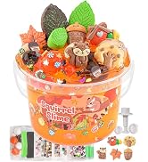 Squirrel Orange Slime Kit, Clear Slime Bucket with Clay, 10 Packs of Add-ins, Slimes Party Favors...