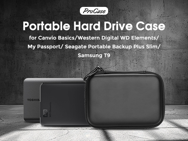 ProCase Hard Drive Case for Canvio Basics Western Digital WD Elements