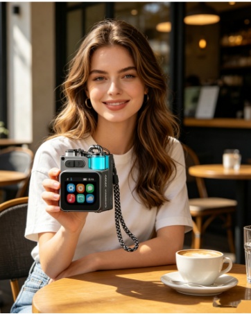 Wireless Bluetooth Speaker Mini, 2-Inch Screen RGB Subwoofer, Small Speaker Portable