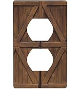 Farmhouse Rustic Wooden Outlet Covers Duplex Outlet Wall Plate Cover 1-Gang Electric Receptacle D...