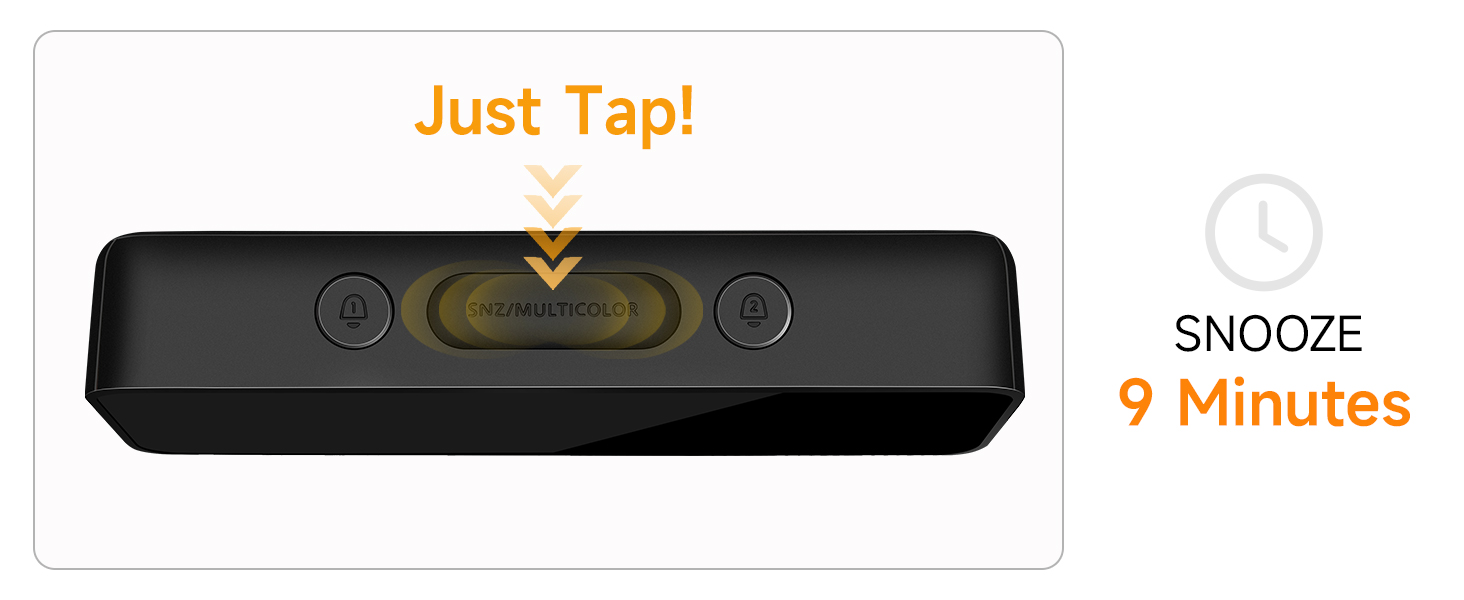 easy to use alarm clock with 9 minute snooze large top button simple setup for kids seniors
