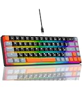 Snpurdiri 60% Percent Gaming Keyboard, Compact RGB Backlit Small Gaming Keyboard for Windows, PC,...