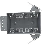 Plastic Electrical Box, Grey Outlet Box, Three Gang New Work Junction Box, Captive Nails, 44 cu. ...