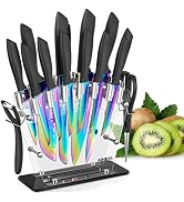 Aiheal Knife Set, 16 Pieces High Carbon Stainless Steel Rainbow Color Kitchen Knife Set, Titanium...