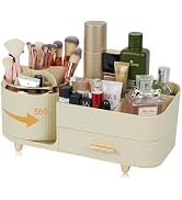Zufudo Makeup Organizer Countertop with Drawers 360 Rotating Makeup Brush Holder Large Capacity S...