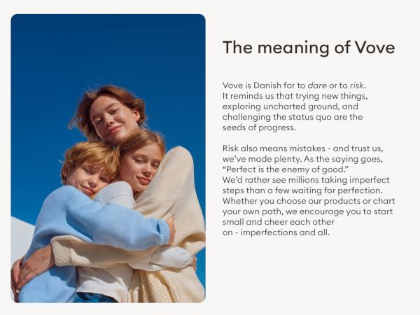Text reads 'The meaning of Vove' at top of page. Editorial layout featuring text and imagery against blue and white background.