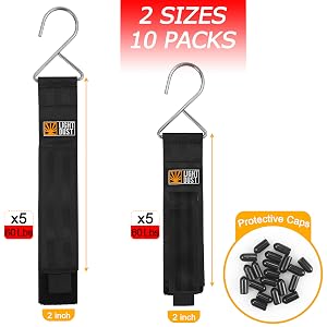 Storage Wrap Straps with Metal Hooks 10 Pack