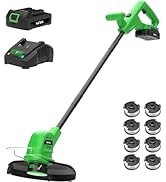 SOYUS Weed Wacker Battery Powered 10 Inch, String Trimmer Cordless with 2.0Ah Battery, Lightweigh...