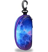 molshine Oversized Sunglasses Case, Large Goggles Box, Zipper Diving Glasses Bag with Hook for Wo...