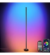 PTVGS LED RGB Corner Lamp: Smart RGB LED Corner Floor Lamp Adjustable Height with 16 Millon RGBWI...