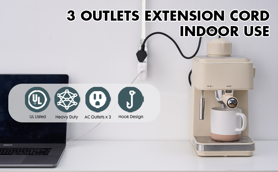 flat plug extension cord