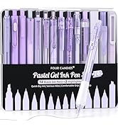 Four Candies 14Pack Pastel Gel Ink Pen Set,Cute Retractable 0.5mm Fine Point Pen,Note Taking Aest...