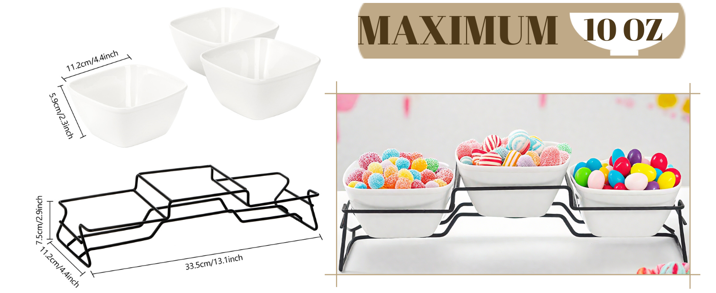 Square Bowl Chip & Dip Serving Set
