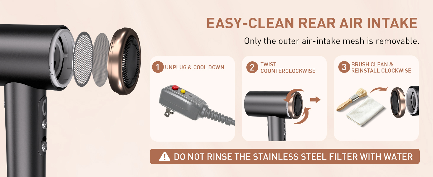 EASY-CLEAN REAR AIR INTAKE