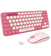 seenda Bluetooth Wireless Keyboard and Mouse Combo, COE203 Quiet Round Keycaps, 3-Device Multi-Co...