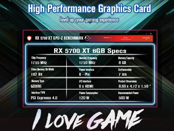 SRhonyra RX 5700 XT GDDR6 8GB multi-monitor small specs banner