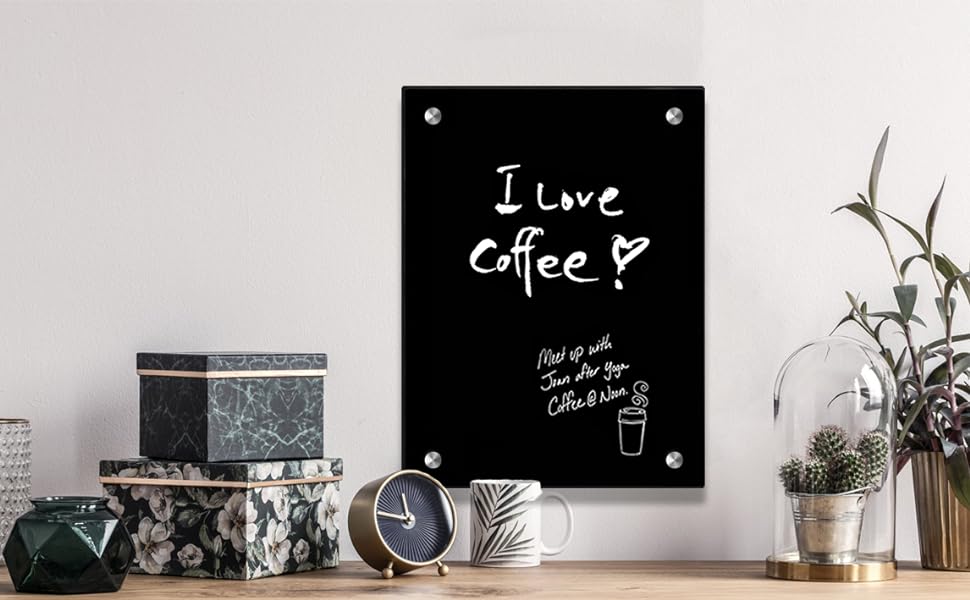 black glass dry erase whiteboard