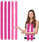 FeelfunFeather 5pcs Feather Boa - Pink and Hot Pink 5 Ft Artificial Fluffy Boas Bulk for Wedding ...