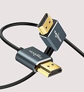 Twozoh Flexible HDMI to HDMI Cable Left Angled 90° 3.3FT, Ultra Thin and Slim HDMI Cord Support 3...