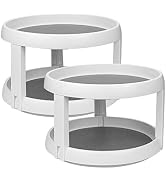 Lawei 2 Pack 2 Tier Lazy Susans Turntable - 10 Inch Pantry Cabinet Lazy Susan Storage Turntable R...
