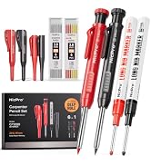Nicpro CP1000 Mechanical Carpenter Pencils with Sharpener, Case, 2 Pack | 12 Refills, Deep Hole M...