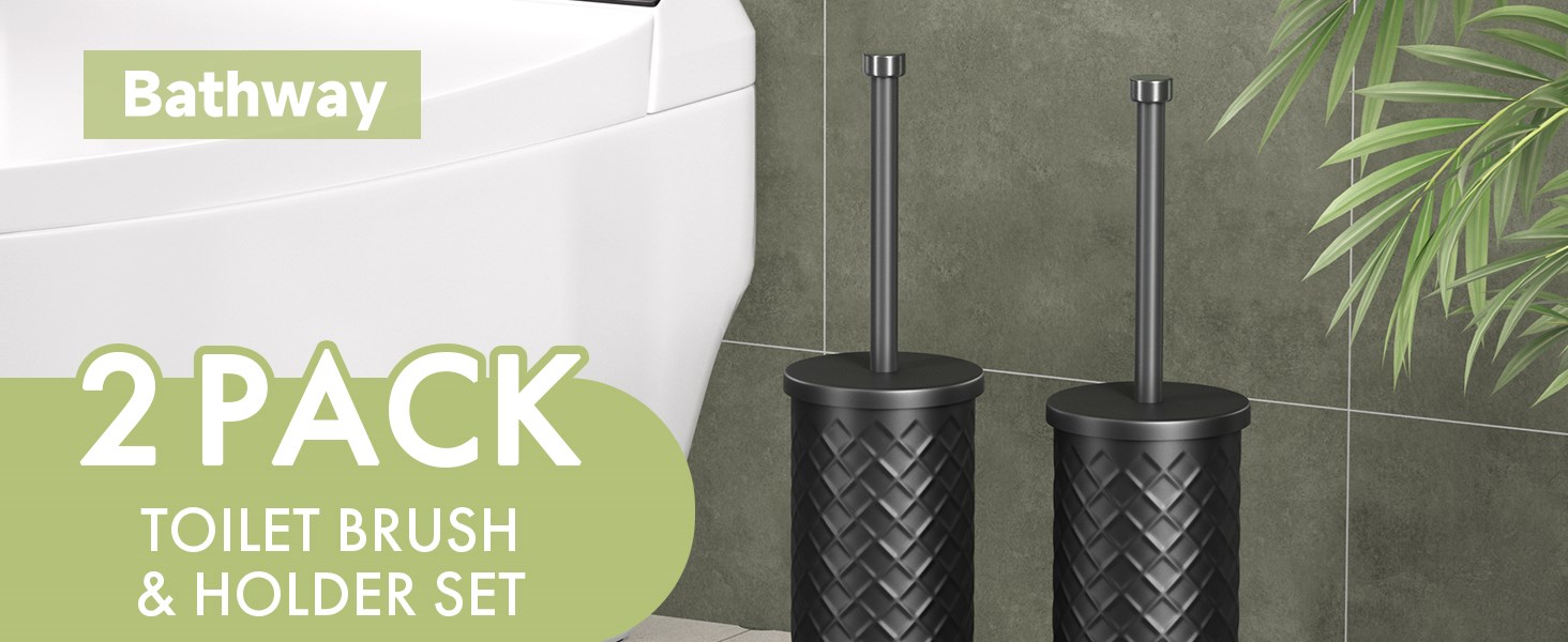 2Pack Toilet Brush & Holder Set