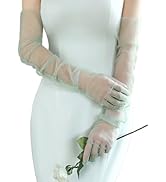 YAEISM Mint Green Mesh Gloves Long Sheer Gloves Elbow Length Tulle Tea Party Opera Gloves Elegant...