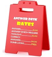 MQCLYSG Funny Fun Gag Desk Sign Cubicle Decor Reminder Sign Answer Desk Rates for Women Men Cowor...