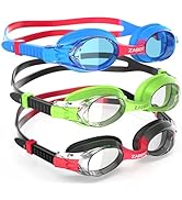 ZABERT 3 Pack Kids Goggles for Swimming, Anti-fog 100% UV Protection, for Kids Age 3-14