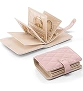Vlando Travel Jewelry Organizer Case,Gifts for Women,Portable Jewelry Storage Book Ring Binder wi...