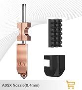 0.4mm AD5X Nozzle,Quick-Swap Copper Alloy Hardened Steel 3D Printer Hotend with Silicone Cover an...