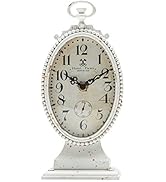 NIKKY HOME Vintage Table Clock, Battery Operated Rustic Distressed Style, Shabby Chic Home Décor ...