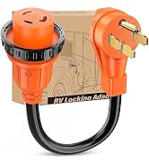 Nilight RV Locking Adapter Cord 50 Amp to 30 Amp Pure Copper Heavy Duty Dog Bone Plug 10 Gauge Wi...