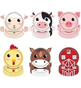 Funhax 48Pcs Farm Animal Birthday Party Paper Plates Farm Birthday Decorations Chicken Pig Cow Sh...