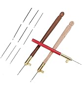 3Pcs Tambour Hooks Kit, Embroidery Crochet Hooks with 9 Needles, Wooden Handle French Tambour Hoo...