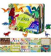 ASTARON Montessori Toys Busy Book for Toddlers 3 4 5 6 Year Olds Dinosaur Toy for Kids Preschool ...