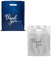Rainbows & Lilies 100 Thank You Merchandise Bags - 2-Set Bundle – 12” x 15” Plastic Bags with Han...