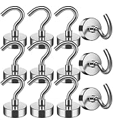 FINDMAG 12 Pack 25 LBS Magnetic Hooks Neodymium Magnet Hooks for Hanging, Magnets with Hook Stron...